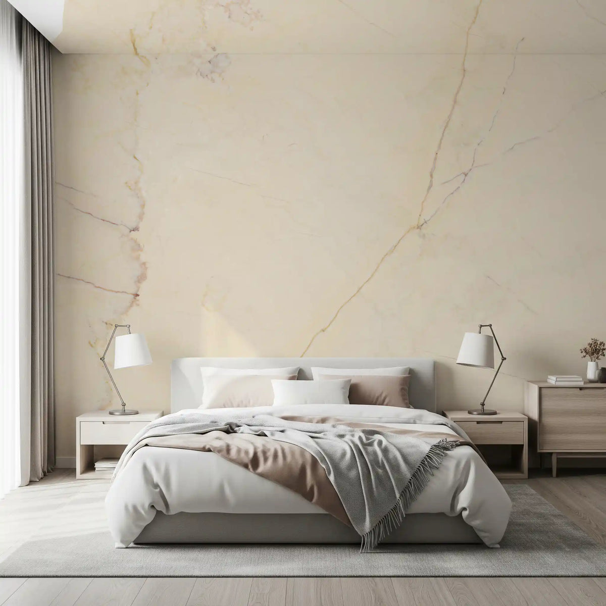 Wandbild mit cremiger Marmorsteinstruktur