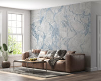 Wandbild mit ätherischer blauer Marmoraderung-Textur