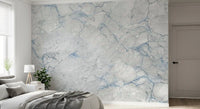 Wandbild mit Marmoradern in kühlem Graublau