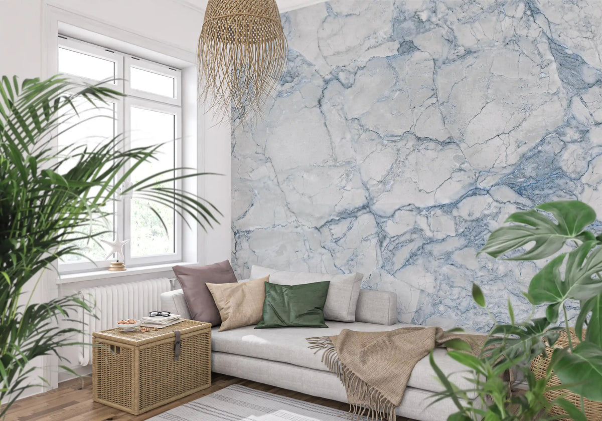 Wandbild mit ätherischer blauer Marmorplatte