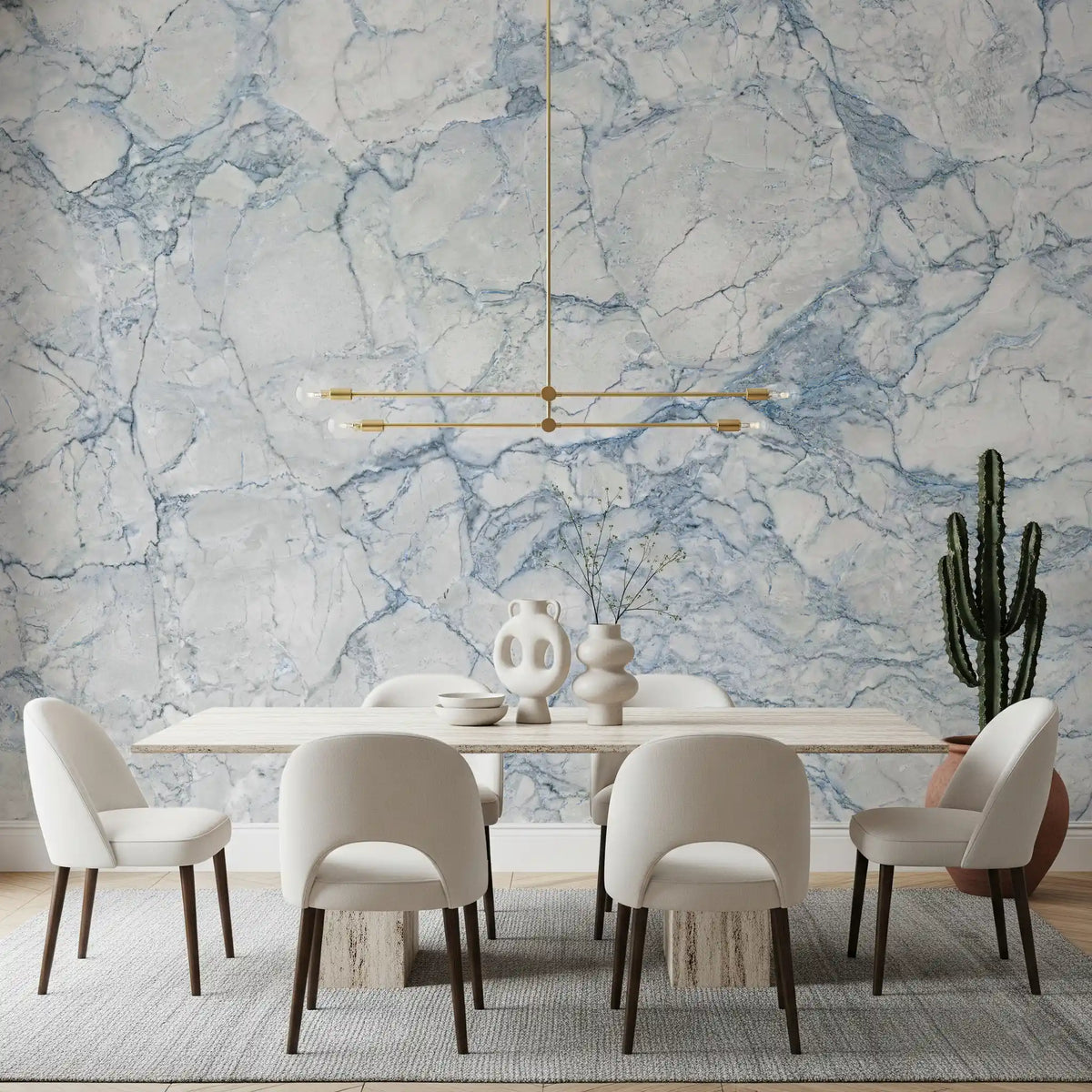 Wandbild mit ätherischer blauer Marmorplatte