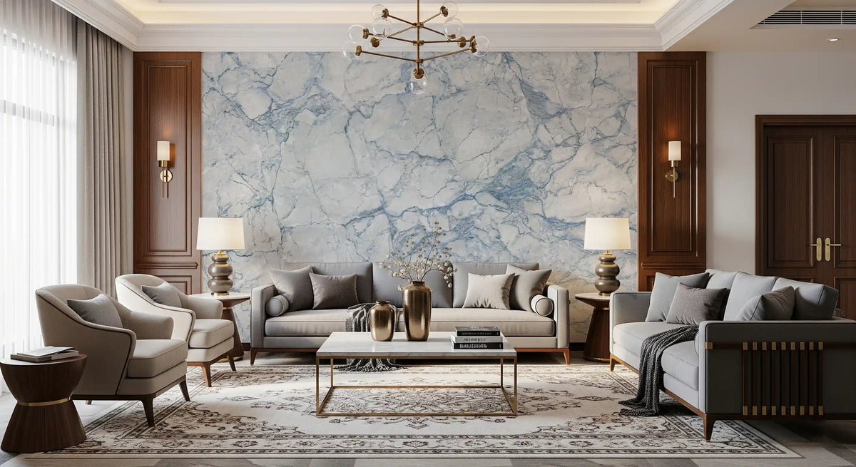 Wandbild mit ätherischer blauer Marmorplatte
