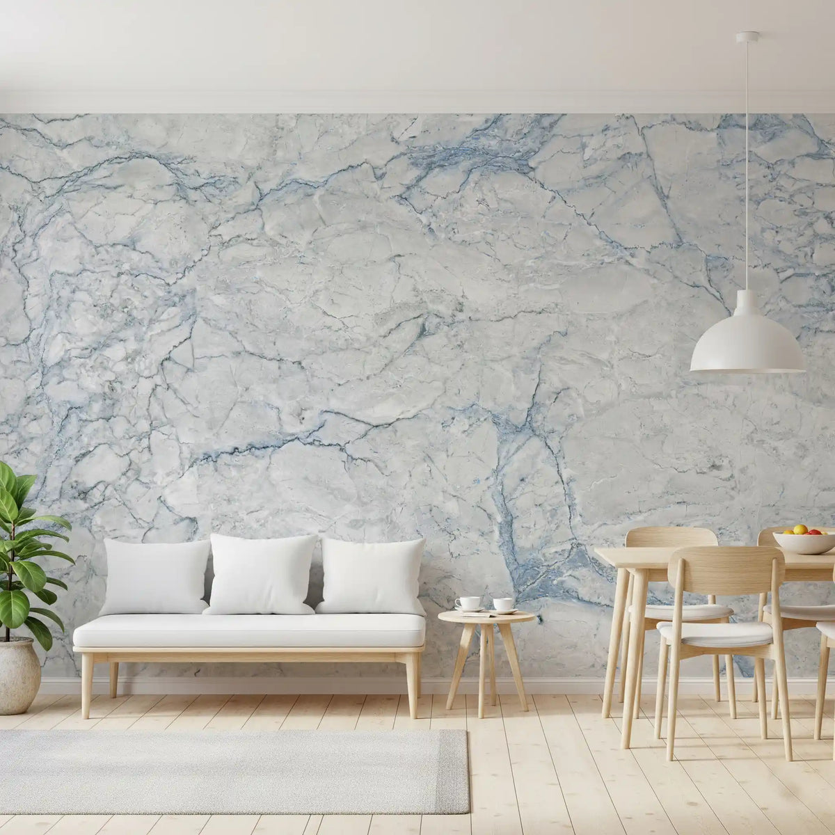 Mural de pared con textura de piedra azul celeste fresca