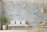 Mural de pared con textura de piedra veteada azul etérea