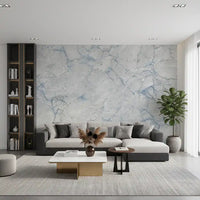 Mural de pared con textura de piedra veteada azul etérea