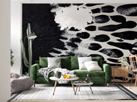 Fresque murale abstraite en taches d’encre