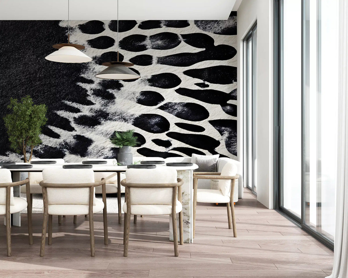 Fresque murale abstraite en taches d’encre