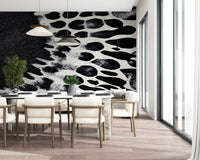 Fresque murale abstraite en taches d’encre