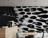 Fresque murale abstraite en taches d’encre