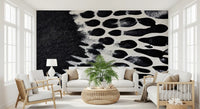 Fresque murale abstraite en taches d’encre