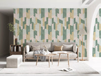 Papier peint géométrique charmant, moderne, texturé et peint à la main