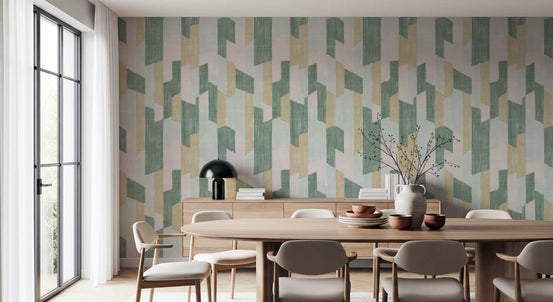 Modern Textured Hand Painted Geometries Charm Wallpaper⁠