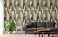 Papier peint géométrique moderne texturé, peint à la main, apaisant