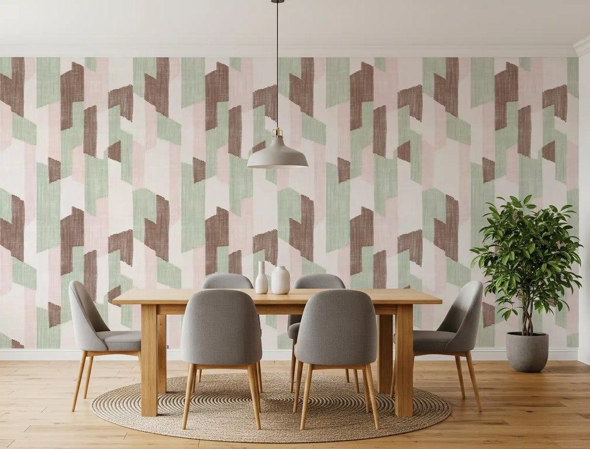 Papier peint géométrique charmant, texturé et peint à la main, au style moderne⁠