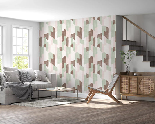 Papier peint géométrique charmant, texturé et peint à la main, au style moderne⁠