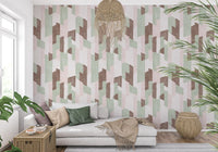 Papier peint géométrique charmant, texturé et peint à la main, au style moderne⁠