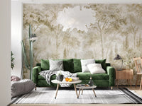 Oatmeal Mist Tuscan Forest Path Wall Mural