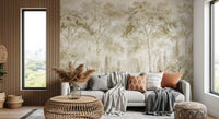 Oatmeal Mist Tuscan Forest Path Wall Mural