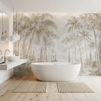 Oatmeal Mist Tropical Palm Path Wall Mural
