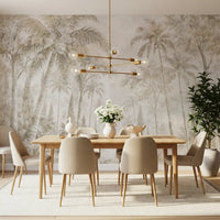 Oatmeal Mist Tropical Palm Path Wall Mural