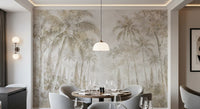 Oatmeal Mist Tropical Palm Path Wall Mural