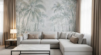 Misty Blue Jungle Path Wall Mural