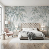 Misty Blue Jungle Path Wall Mural