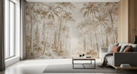 Sepia Jungle Dream Wall Mural