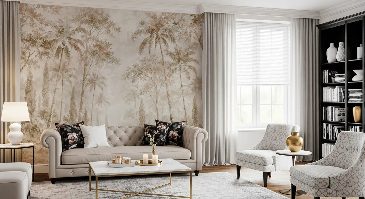 Sepia Jungle Dream Wall Mural