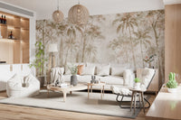 Sepia Jungle Dream Wall Mural