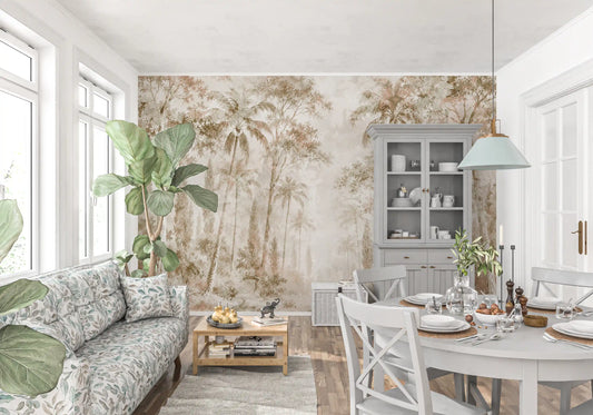 Sepia Jungle Dream Wall Mural
