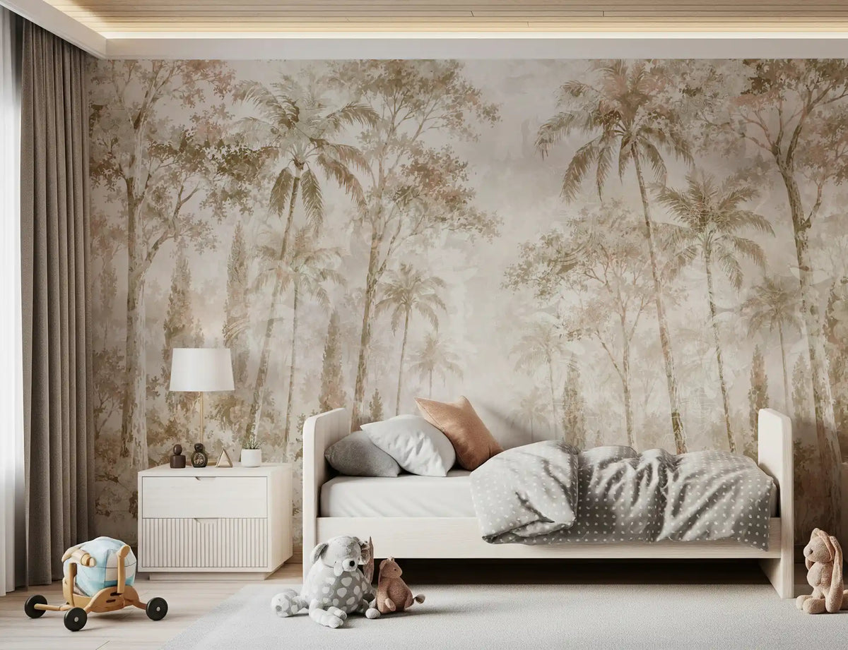 Sepia Jungle Dream Wall Mural