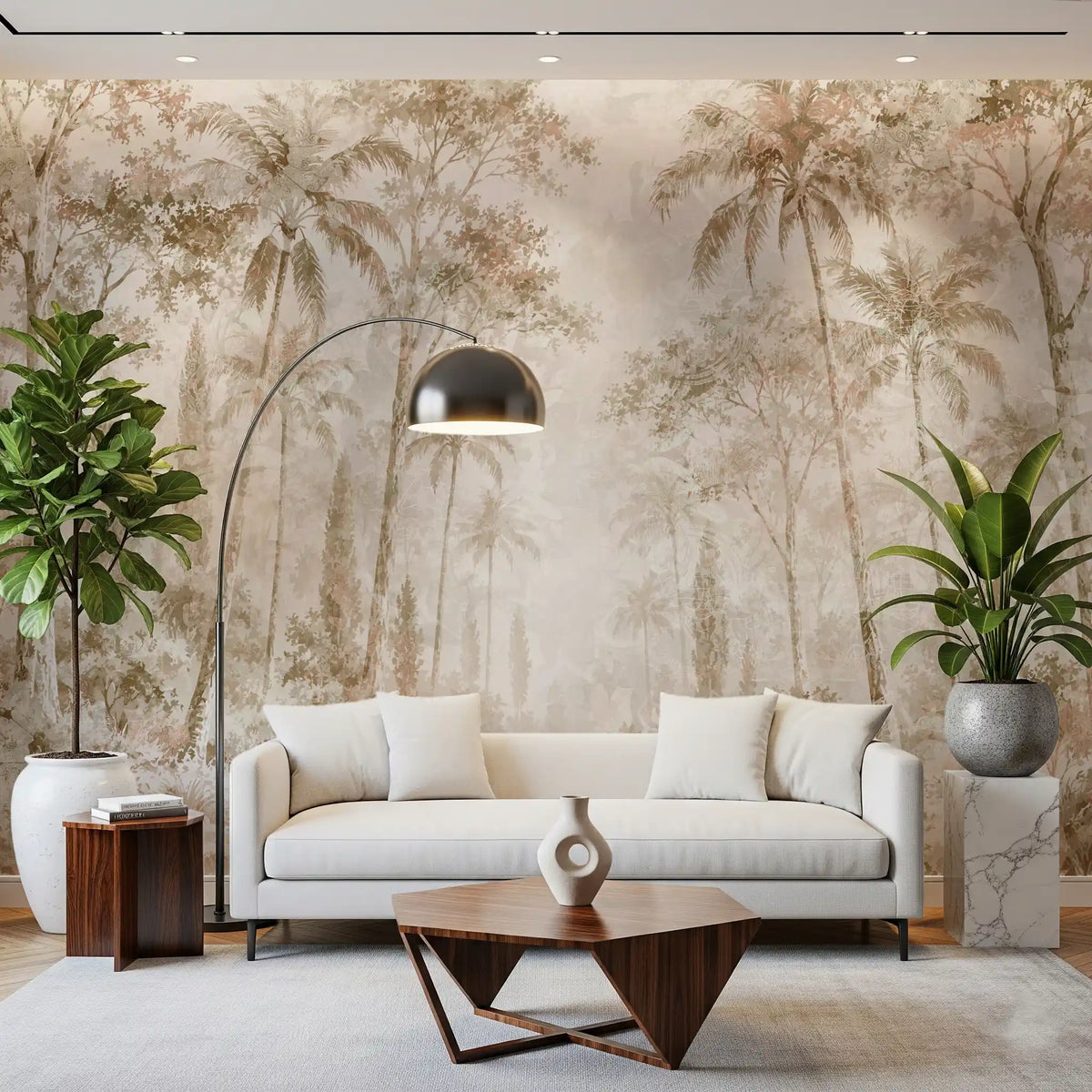 Sepia Jungle Dream Wall Mural