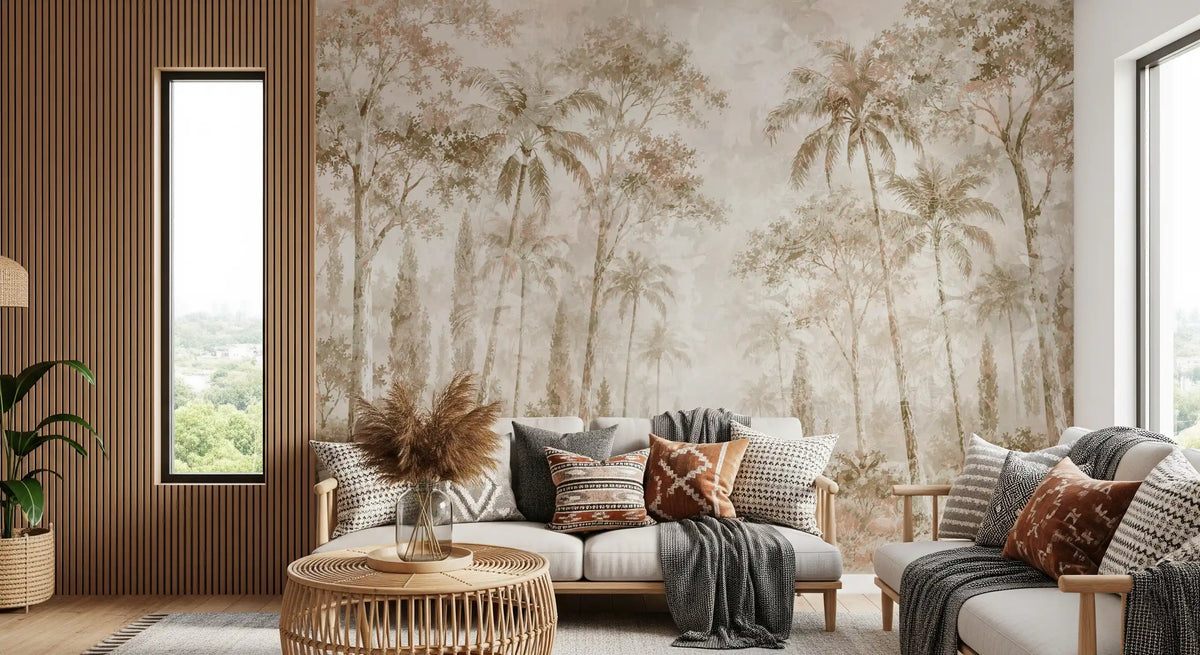 Sepia Jungle Dream Wall Mural