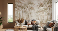 Sepia Jungle Dream Wall Mural