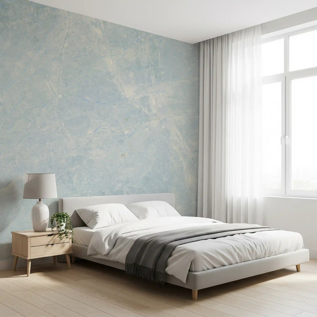 Wandbild mit ätherischem azurblauem Marmorstein
