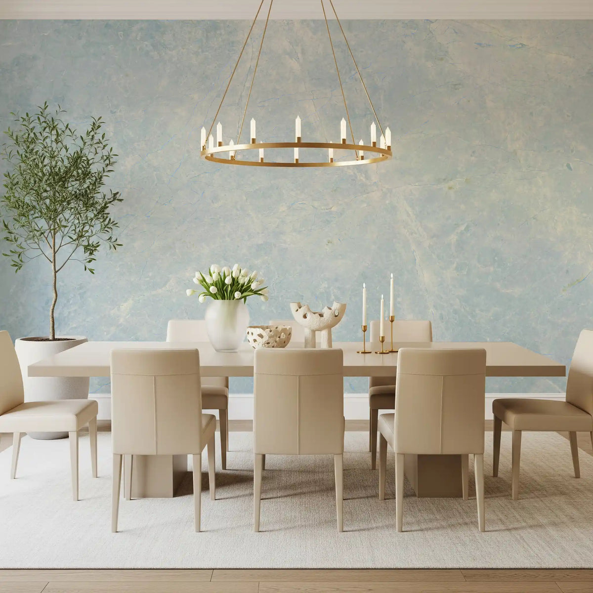 Wandbild mit ätherischem azurblauem Marmorstein