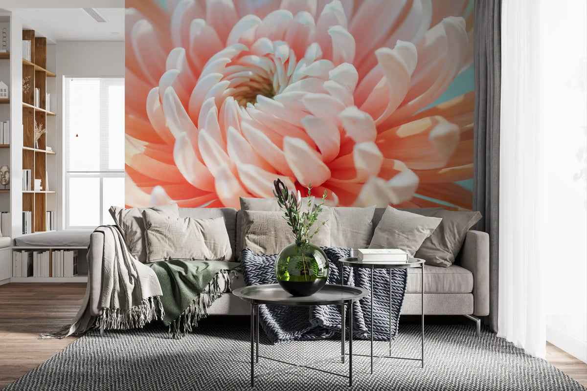 Fototapet med nærbilde av korallblomst