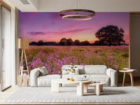 Fotomural de Paisagem de Prado com Horizonte Roxo
