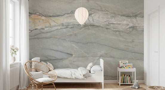 Wandbild mit ruhigen grauen Marmoradern