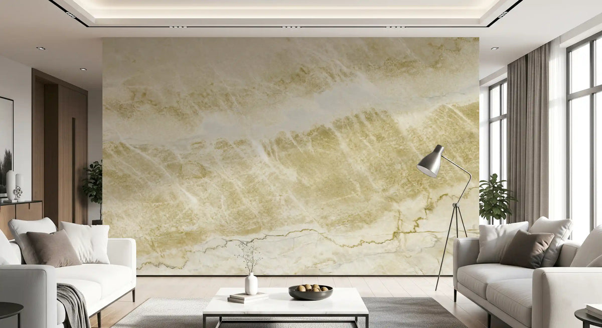 Papier peint panoramique à texture de marbre sable doré