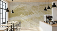 Papier peint panoramique effet marbre naturel à veines dorées