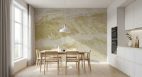 Papier peint panoramique effet marbre naturel à veines dorées