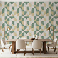Papier peint géométrique audacieux, texturé et peint à la main, harmonieusement équilibré⁠