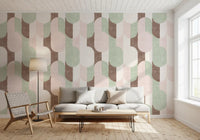 Papier peint doux aux motifs géométriques texturés peints à la main, pour le plus grand plaisir des adeptes du style grandmillennial