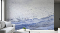 Papier peint panoramique Horizon en marbre veiné bleu