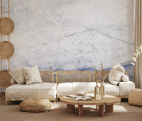 Papier peint panoramique Horizon en marbre veiné bleu