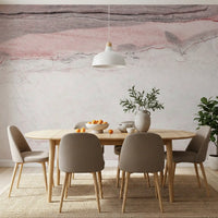 Wandbild mit Adern aus Rosenquarz-Marmor