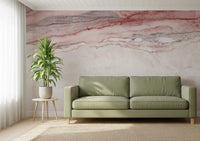 Papier peint panoramique en marbre veiné rose quartz