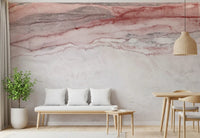Papier peint panoramique en marbre veiné rose quartz